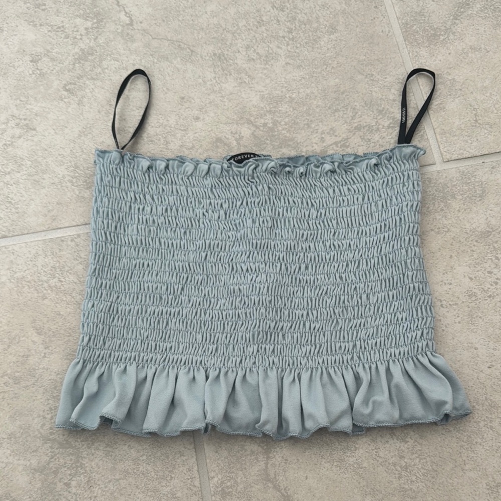 Smocked Blue Top